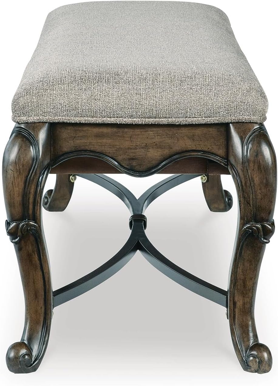 Signature Design by Ashley Maylee Contemporary Upholstered 63" Dining Bench with 1 Drawer, Dark Brown