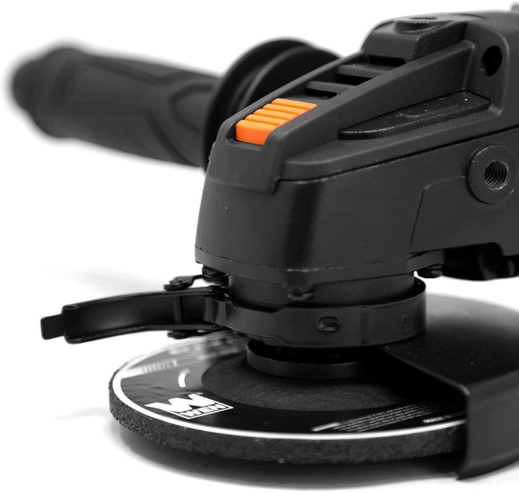 WEN Cordless Angle Grinder, Brushless with 20V Max 4.0 Ah Lithium-Ion Battery and Charger (20944), Black