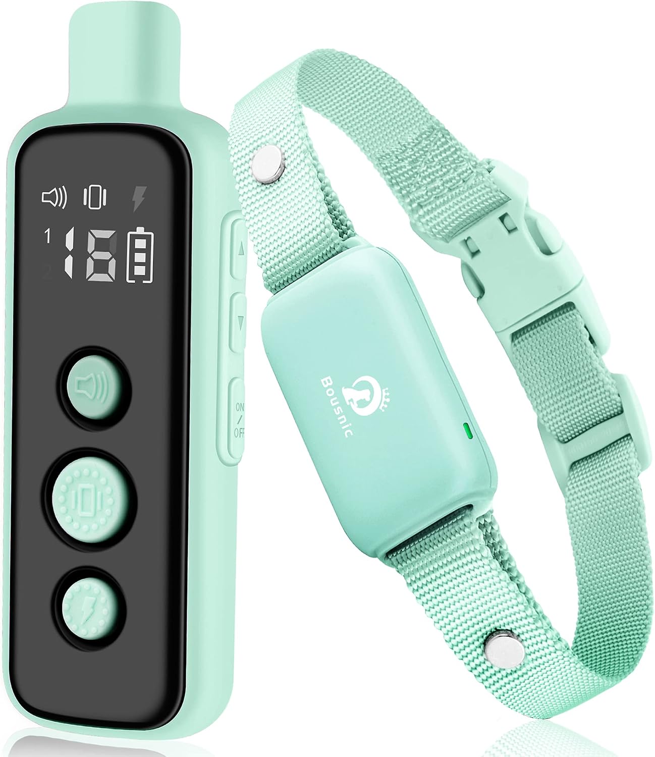 Bousnic Shock Collar for Dogs - Waterproof Rechargeable Dog Electric Training Collar with Remote for Small Medium Large Dogs with Beep, Vibration, Safe Shock Modes (8-120 Lbs) (Grey)