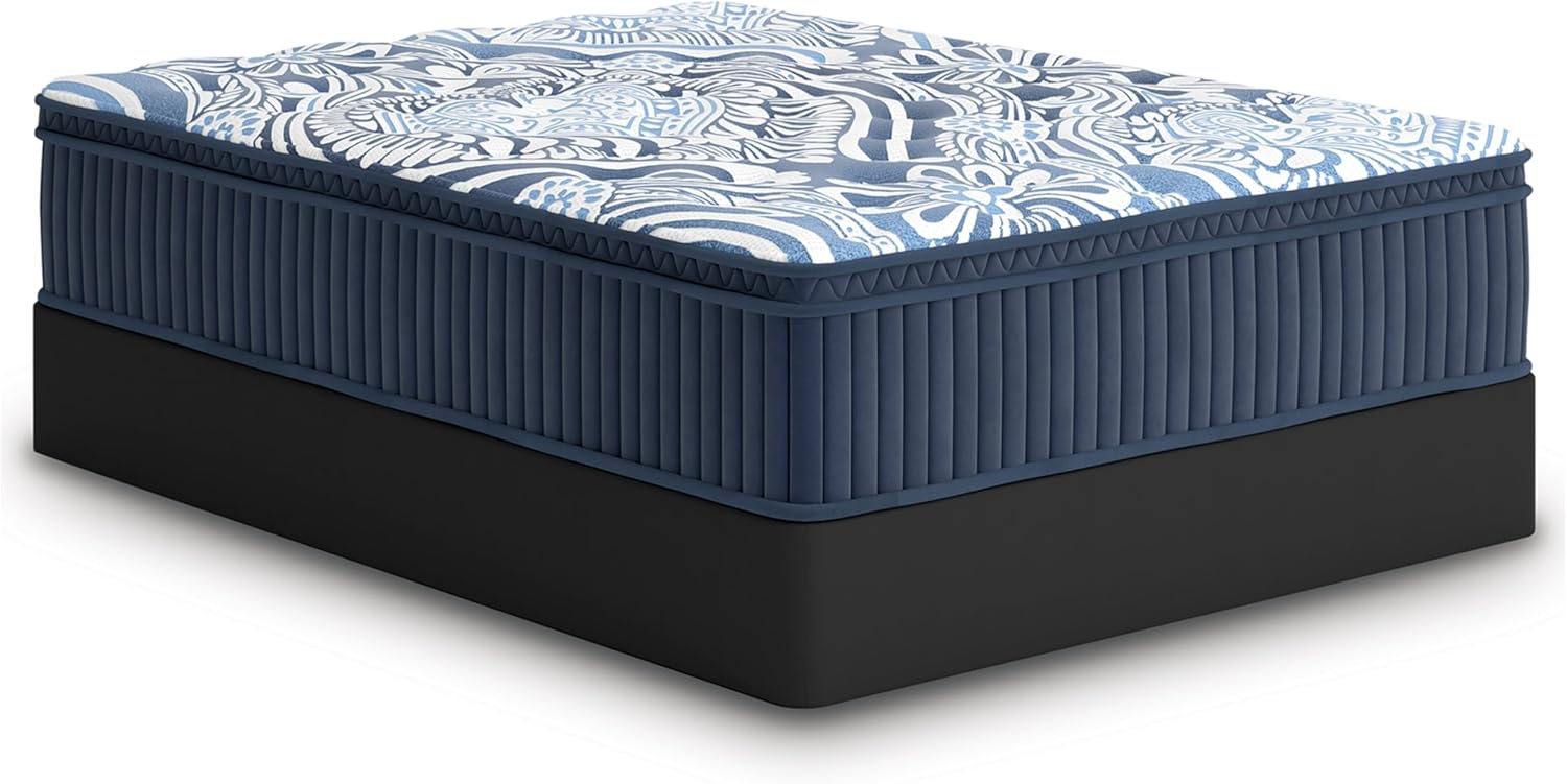 Signature Design by Ashley Plush Luxe 2.0 15 Inch Breathable Gel Latex Memory Foam Hybrid Mattress with Edge Support for Cool Sleep and Pressure Relief, Queen, Fiberglass-Free, Mattress in A Box