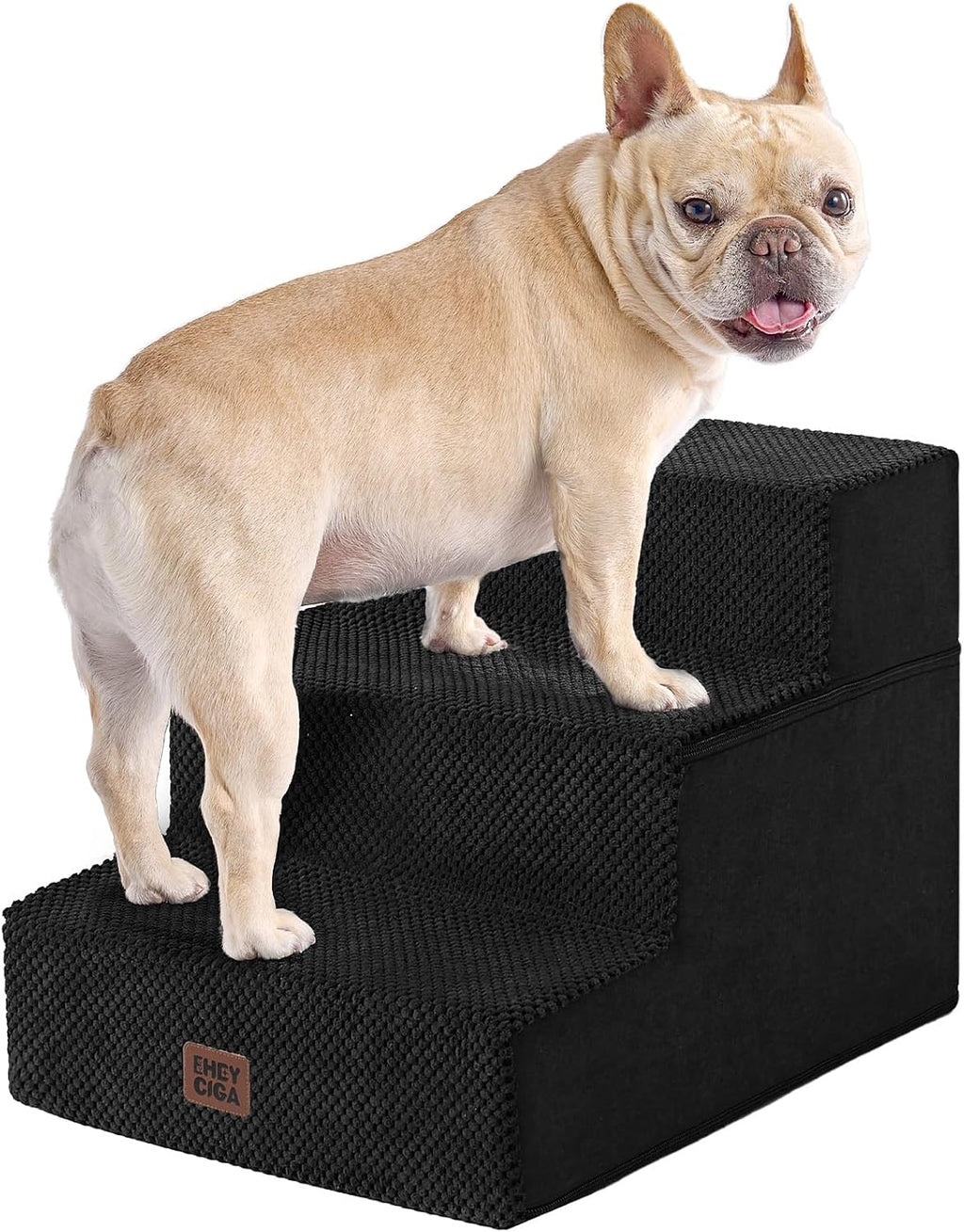 EHEYCIGA Dog Stairs for Bed 18" H, 4-Step Dog Steps for High Bed, Pet Steps for Small Dogs and Cats, Non-Slip Balanced Pet Ramp Indoor, Grey