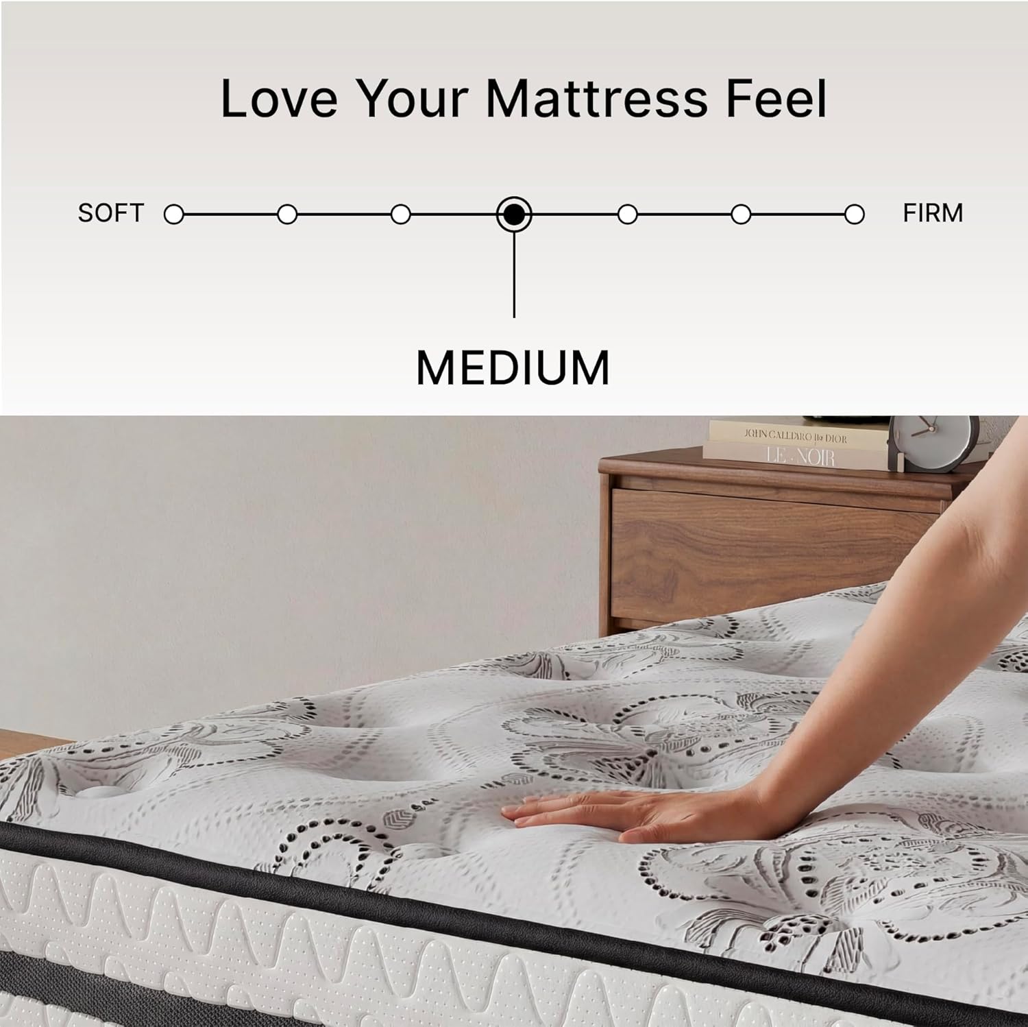Signature Design by Ashley Queen Size Chime 10 Inch Medium Firm Hybrid Mattress with Cooling Gel Memory Foam for Pressure Relief, Fiberglass-Free, Mattress In A Box