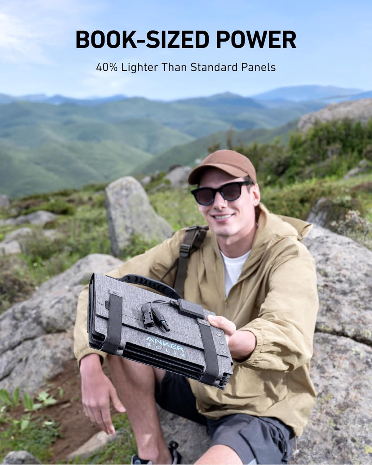 Anker SOLIX C300 DC Power Bank Station and 60W Solar Panel, 288Wh Portable Power Station, LiFePO4 Battery, 300W Solar Generator, for Outdoor, Camping, Traveling, and Emergencies