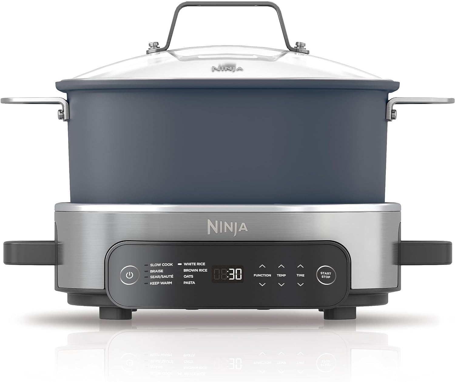 Ninja MC1101 Foodi Everyday Possible Cooker Pro, 8-in-1 Versatility, One-Pot Faster Cooking Replaces 10 Tools, Family-Sized Capacity with Adjustable Temp Control, 6.5 quarts, Midnight Blue
