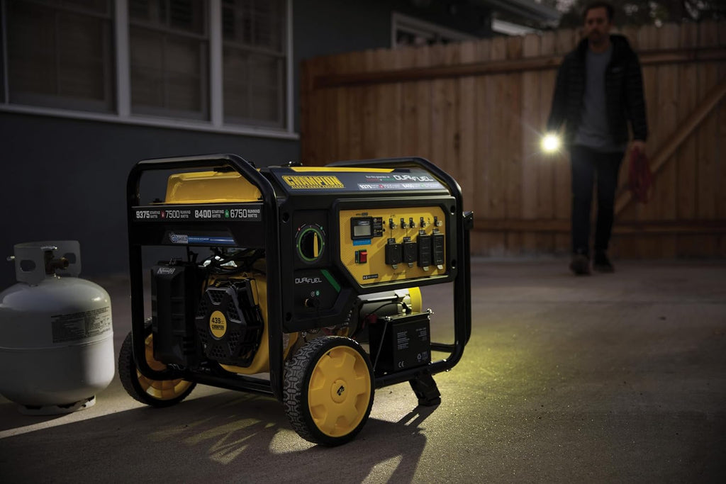 Champion Power Equipment 9375-Watt Dual Fuel Portable Generator with Electric Start and Free 3-Year Warranty