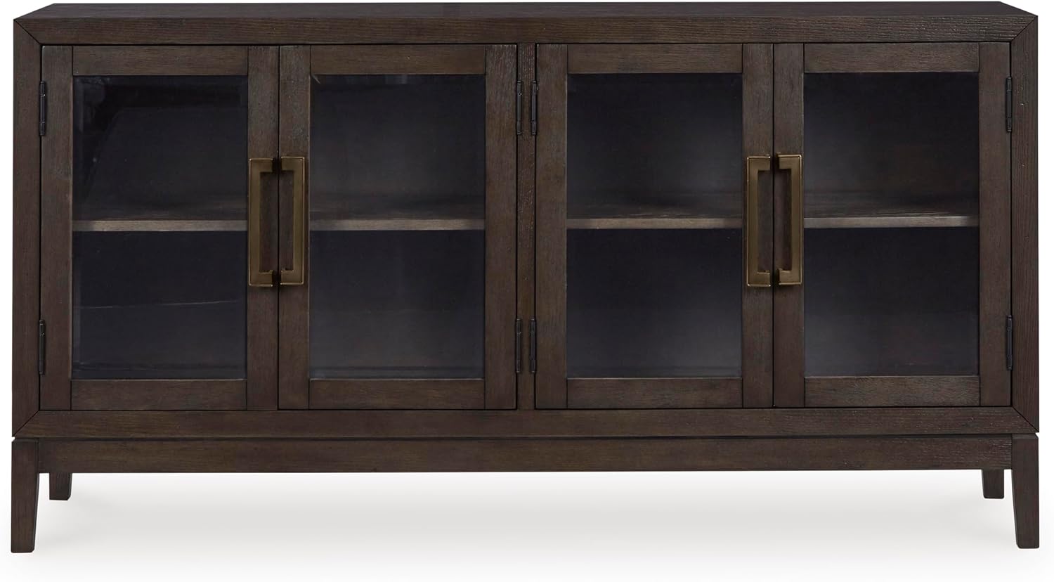 Signature Design by Ashley Burkhaus Traditional Dining Room Server with 2 Cabinets, Dark Brown