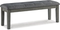 Signature Design by Ashley Hallanden Rustic Tufted Upholstered Dining Room Bench, Gray