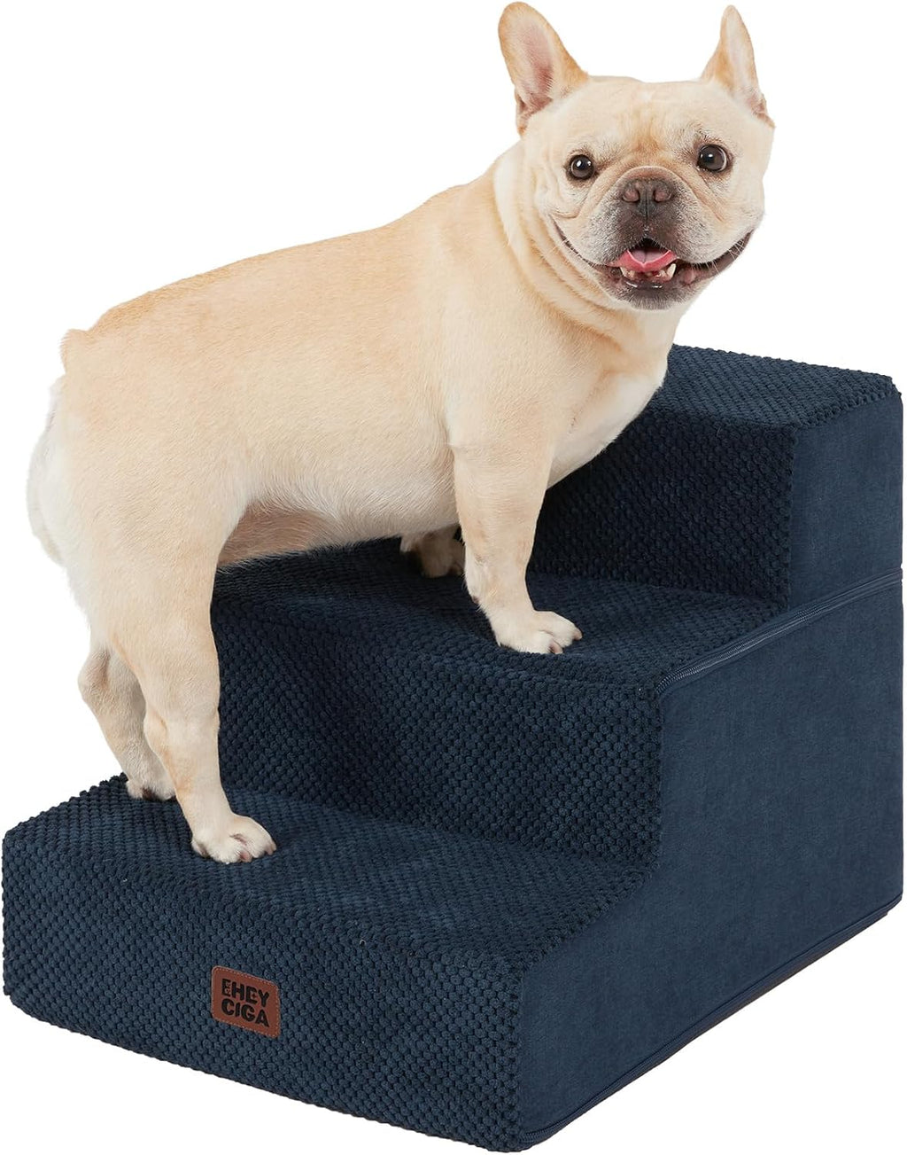EHEYCIGA Dog Stairs for Bed 18" H, 4-Step Dog Steps for High Bed, Pet Steps for Small Dogs and Cats, Non-Slip Balanced Pet Ramp Indoor, Grey