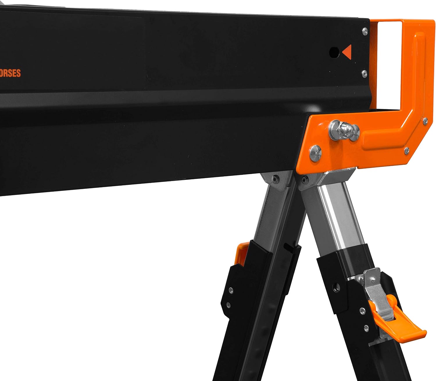 WEN WA1300-2 1300-Pound Capacity Height Adjustable Folding Steel Saw Horse with 2x4 Support Arms, Two Pack