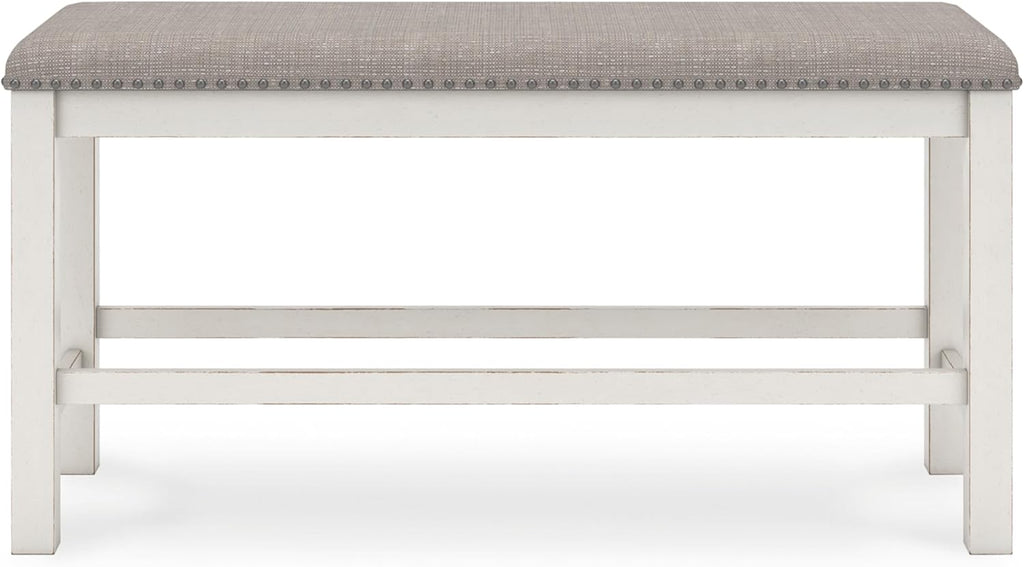 Signature Design by Ashley Robbinsdale 49" Counter Height Dining Bench, Antique White