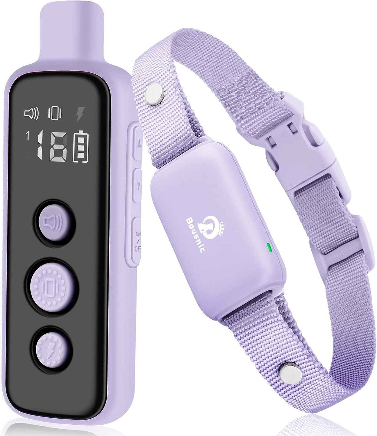Bousnic Shock Collar for Dogs - Waterproof Rechargeable Dog Electric Training Collar with Remote for Small Medium Large Dogs with Beep, Vibration, Safe Shock Modes (8-120 Lbs) (Grey)