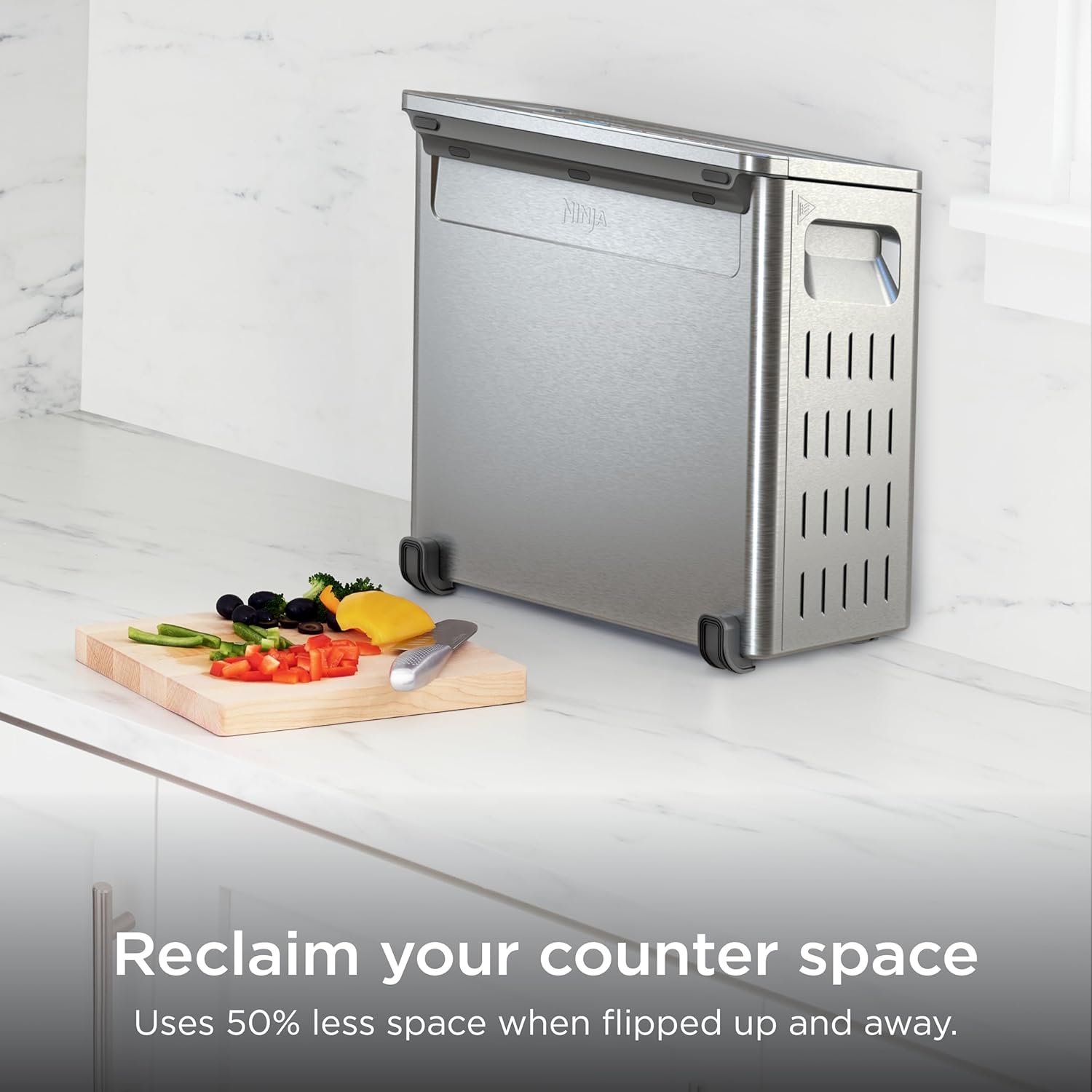 Ninja Air Fryer Toaster Oven Combo | 8-in-1 Functionality | Flip Up & Away for Storage Space | Air Fry Basket, Sheet Pan, Wire Rack & Removable Crumb Tray |1800 Watt | Stainless Steel | SP151
