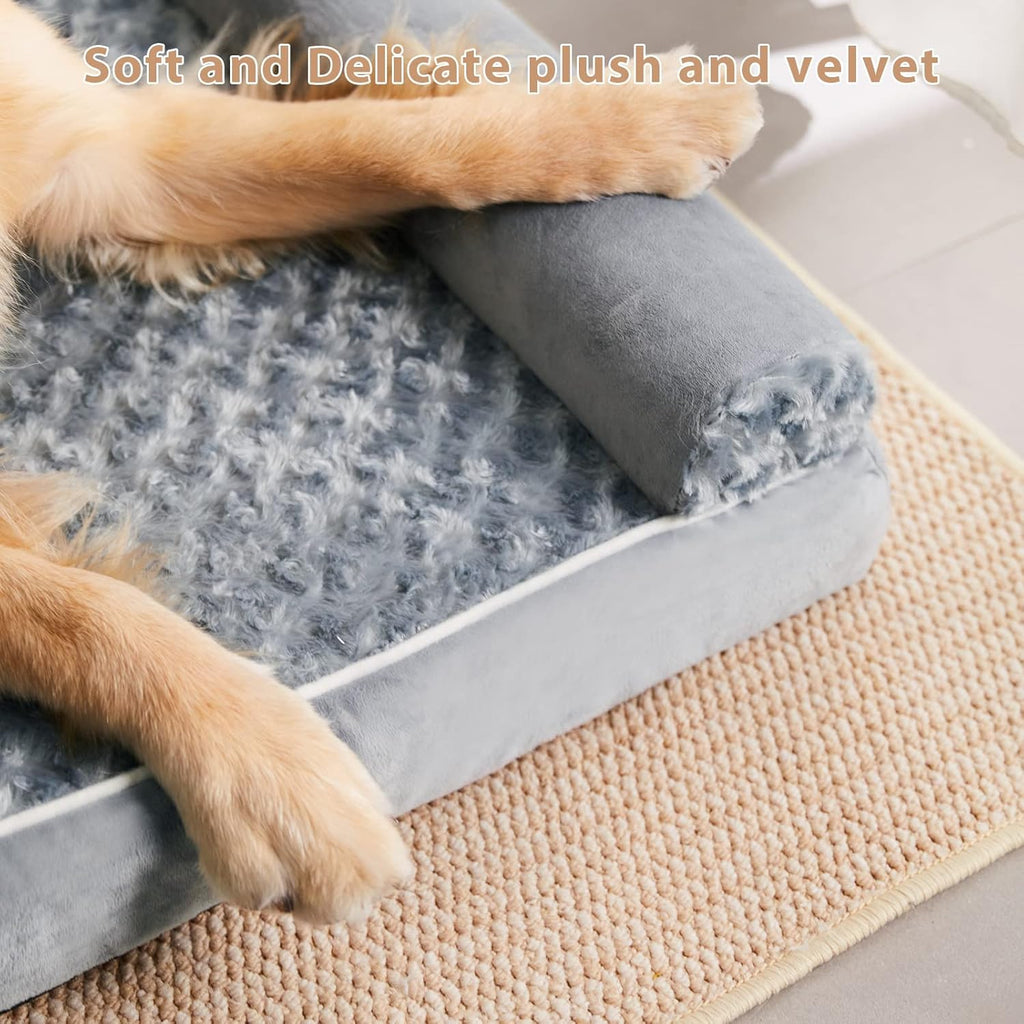 BFPETHOME Orthopedic Washable Dog Beds Large Sized Senior Dog for Comfy Sleeping with Removable Cover, Waterproof Big Soft Pet Couch Bed for Dogs Relax