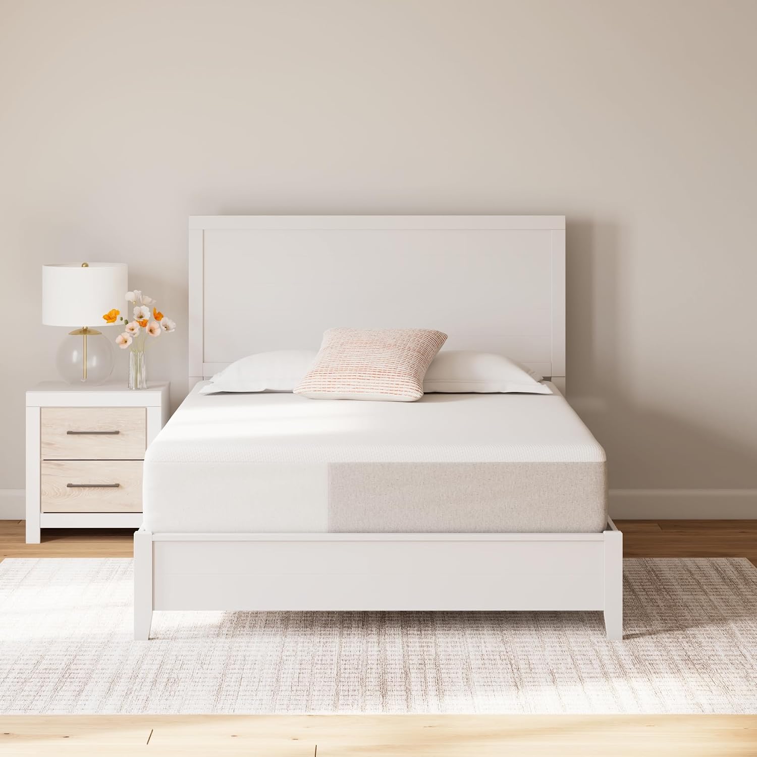 Signature Design by Ashley Queen Size Cool Max 12 Inch Medium Plush Cooling Gel Infused Memory Foam Mattress for Pressure Relief, Fiberglass-Free, Mattress in A Box