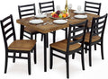 Signature Design by Ashley Blondon Rectangular Dining Room Table Set with 6 Chairs, Chevron Pattern, Tapered Legs, Seats 6, Wood, 60" Long, Brown & Black
