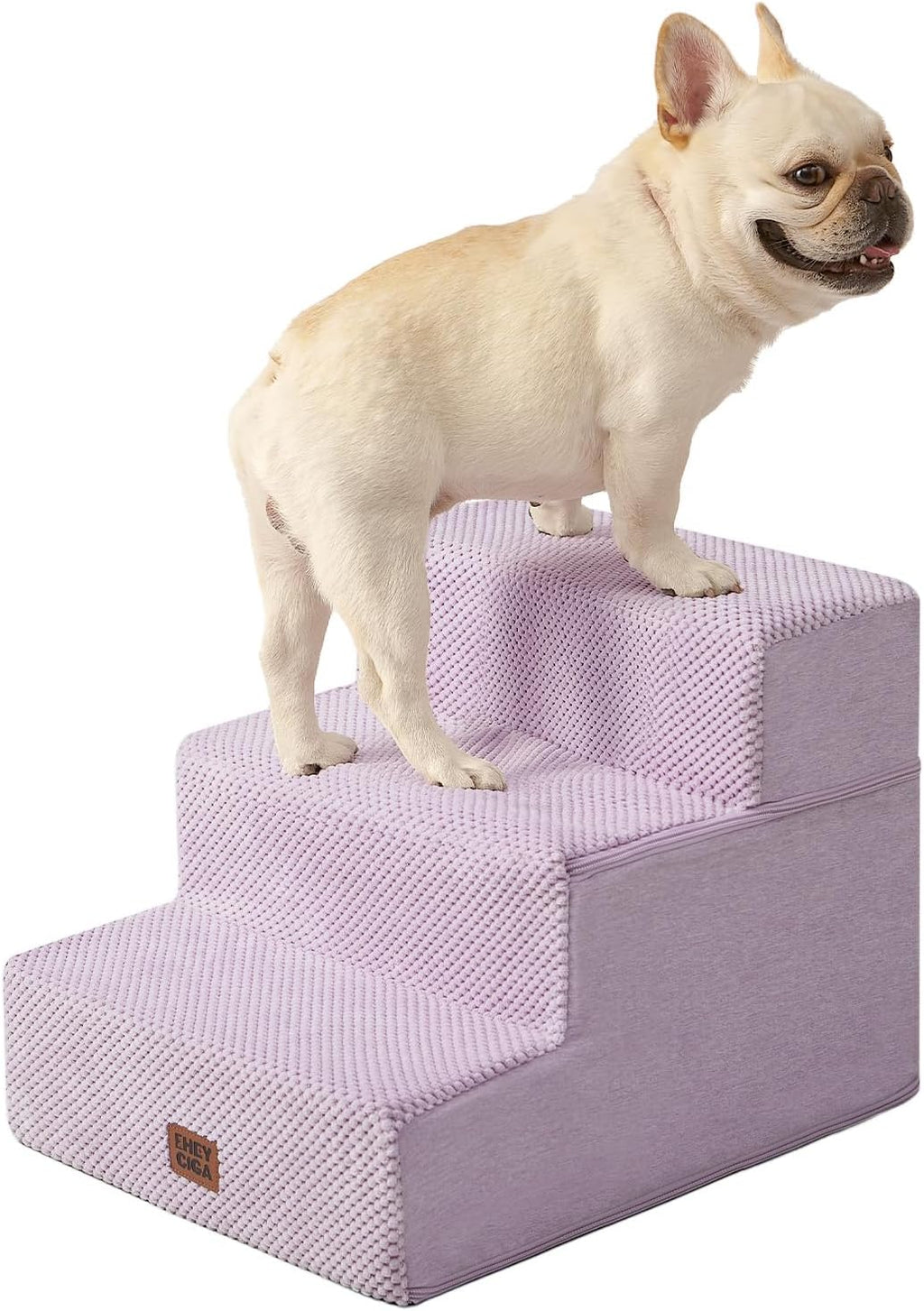 EHEYCIGA Dog Stairs for Bed 18" H, 4-Step Dog Steps for High Bed, Pet Steps for Small Dogs and Cats, Non-Slip Balanced Pet Ramp Indoor, Grey
