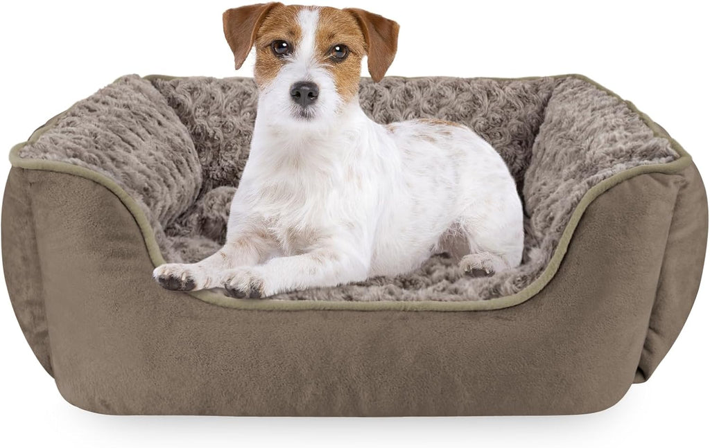 JOEJOY Rectangle Dog Bed for Large Medium Small Dogs - Washable Orthopedic Sofa Bed, Soft Breathable Puppy & Pet Cuddler, Durable Calming Dog Bed with Anti-Slip Bottom, Multiple Sizes, Beige