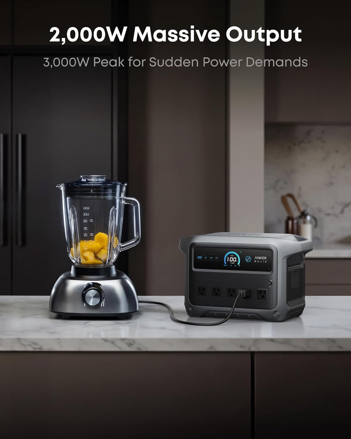 Anker SOLIX C1000 Gen 2 Portable Power Station, 2,000W (Peak 3,000W) Solar Generator, Full Charge in 49 Min, 1,024Wh LiFePO4 Battery for Home Backup, Power Outages, and Camping (Optional Solar Panel)