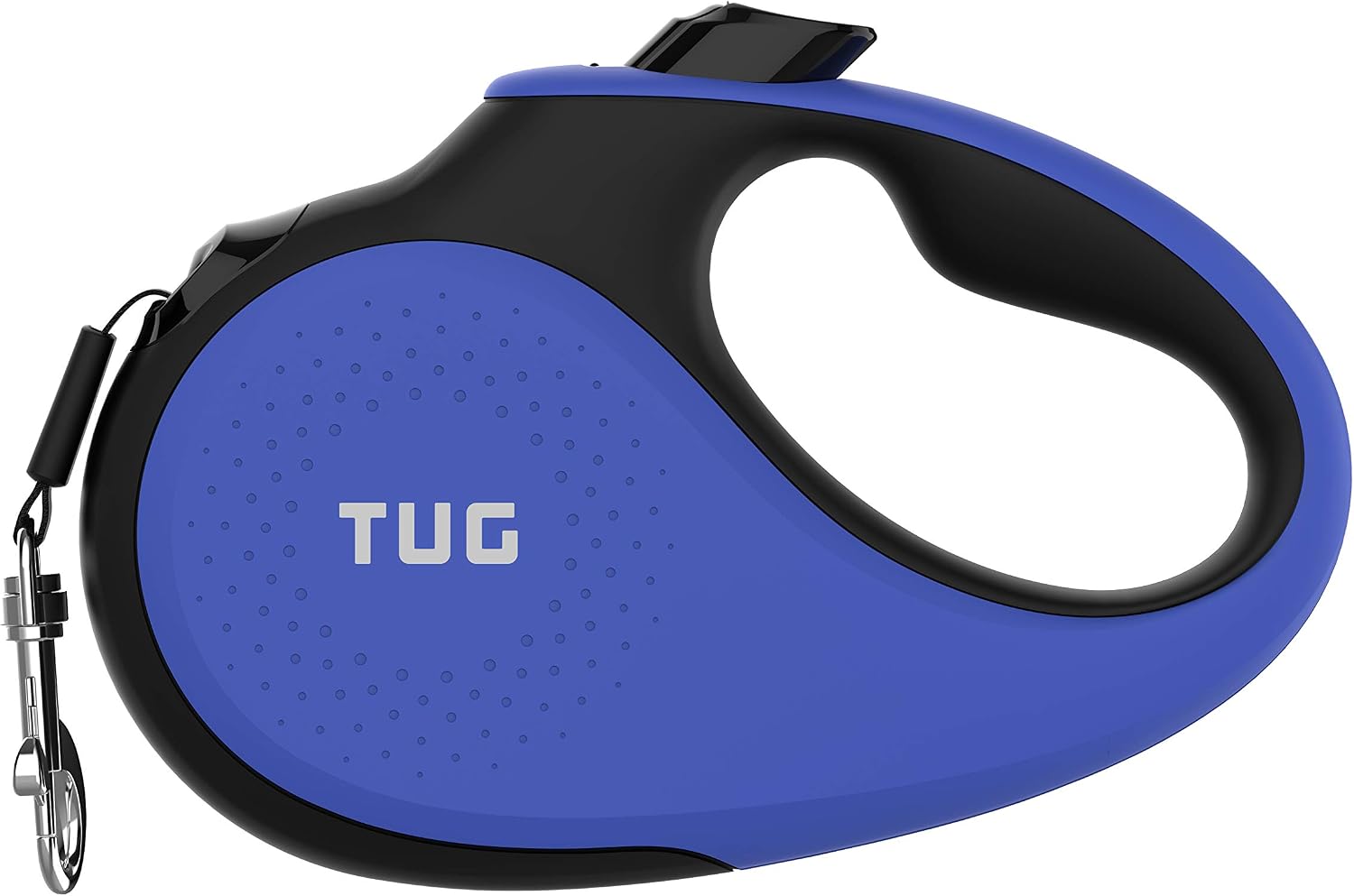 TUG 360° Tangle-Free Retractable Dog Leash | 16 ft Strong Nylon Tape | One-Handed Brake, Pause, Lock (Medium, White)
