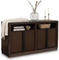 Signature Design by Ashley Yingden Dining Server, 60-Inch Sideboard Cabinet with Storage, Mango Wood Veneer, Buffet Table for Kitchen, Home Bar & Dining Room, Dark Brown