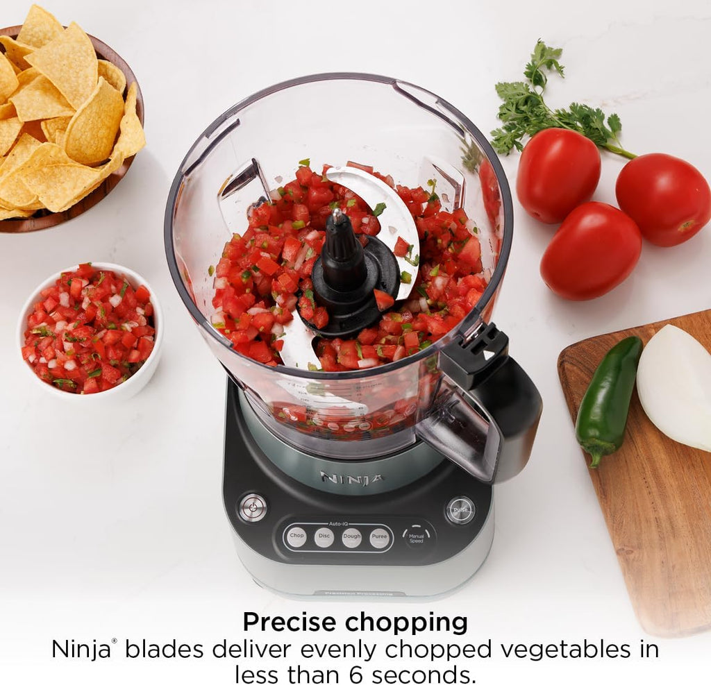 Ninja 9-Cup Food Processor for Kitchen, 1000PW motor, 9-Cup Processing Bowl, Multiple Blades and Adjustable Speed, for Chopping and Slicing Vegetables, Pureeing, and Mixing Dough, BZ601