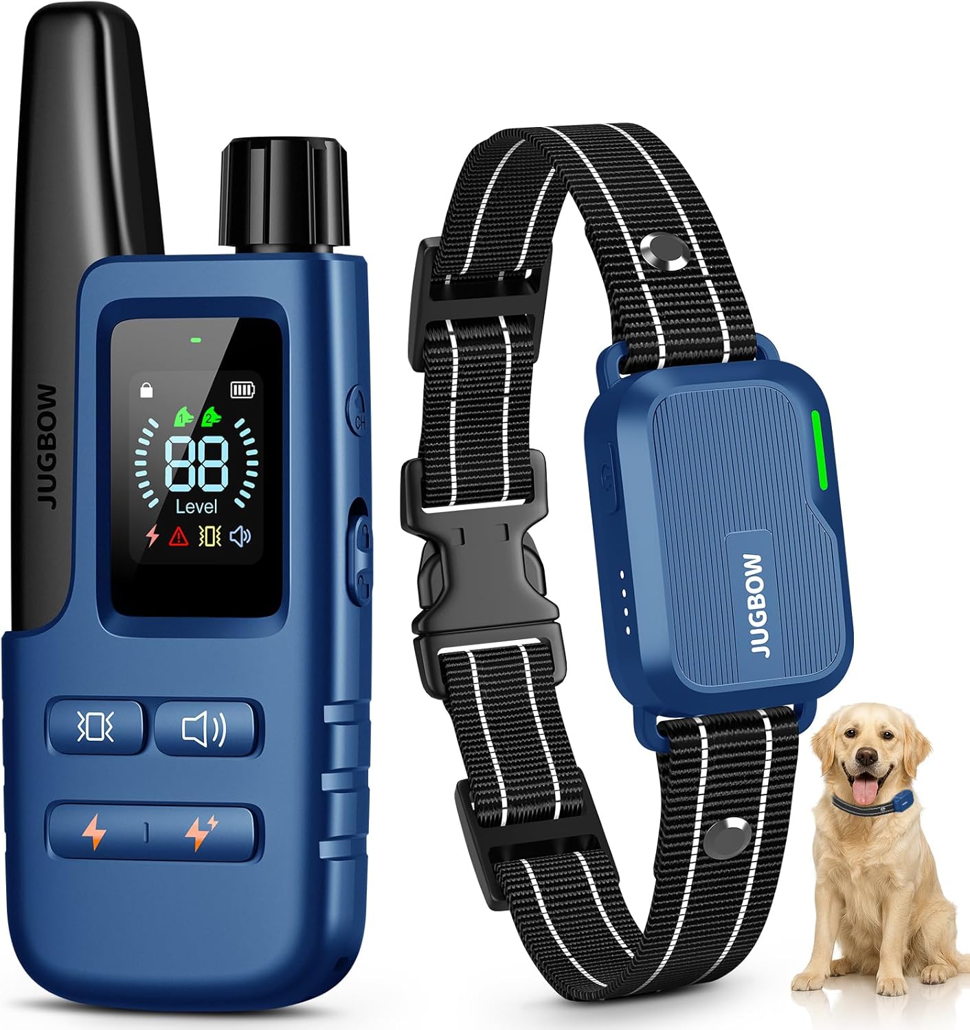 Dog Shock Collar - 4500FT Dog Training Collar with Remote, IPX8 Waterproof Electric Dog Collar with 4 Training Modes, Security Lock, Rechargeable eCollar for 10-120lbs Small Medium Large Dogs