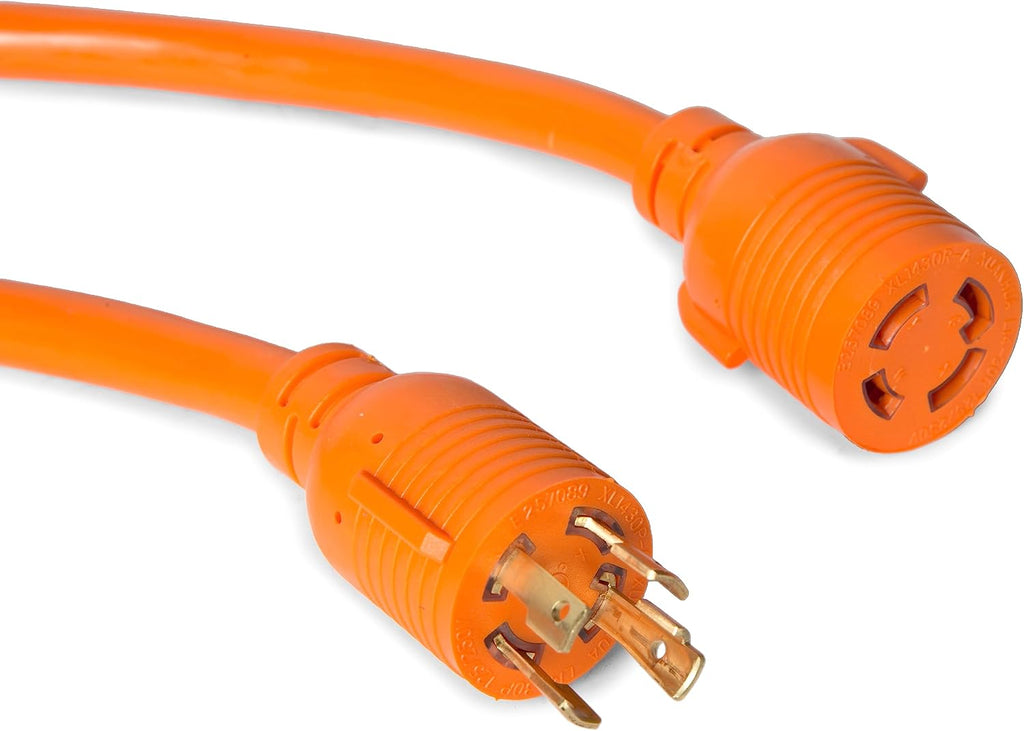 WEN 250V 30-Amp Generator Power Cord for Manual Transfer Switches, 25-Foot, L14-30P to L14-30R (PC3025)
