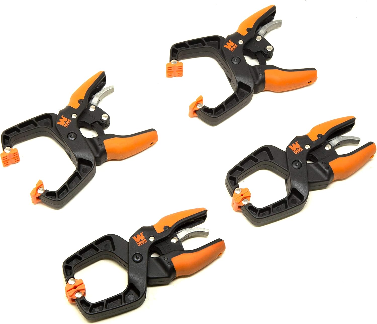 WEN CLH151 Quick-Release Ratcheting Hand Clamps with 1.5-Inch Jaw Opening and 1.5-Inch Throat, 4 Pack