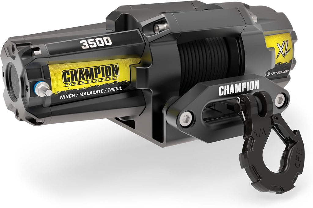 Champion Power Equipment XL 3500-lb. ATV/UTV Synthetic Rope Winch Kit