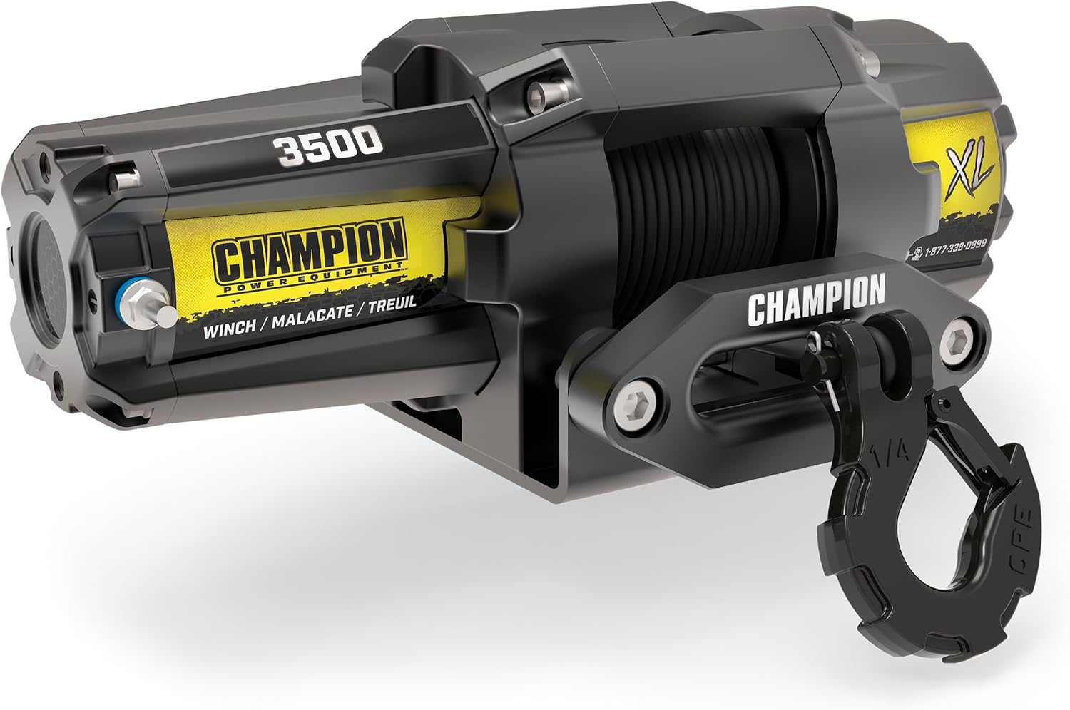 Champion Power Equipment XL 3500-lb. ATV/UTV Synthetic Rope Winch Kit