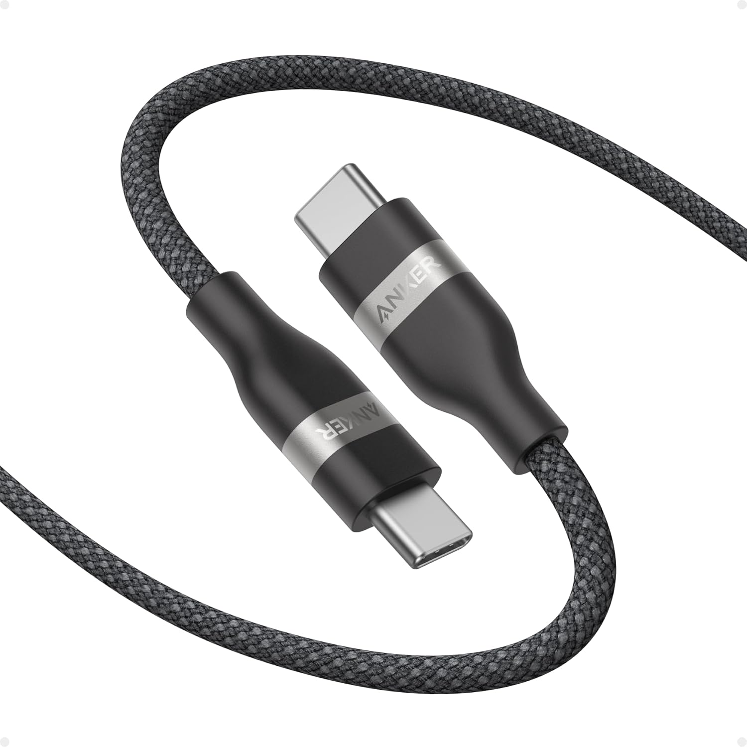 Anker Nano USB C Cable, 240W Flexible Multi-Color Braided Cord, Fast Charging Type C Charger for iPhone 17 Series, MacBook Pro and More (Black, 6ft)