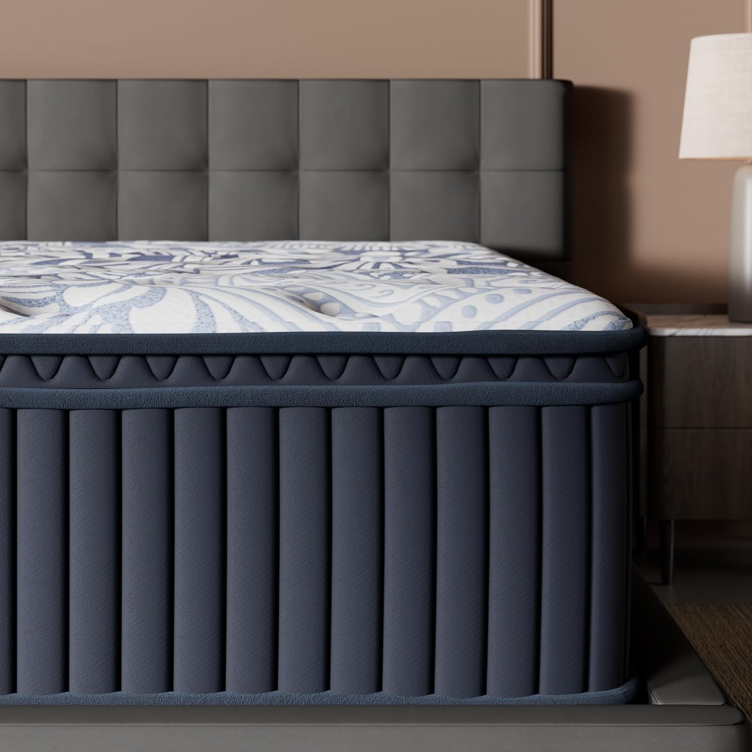 Signature Design by Ashley Plush Luxe 2.0 15 Inch Breathable Gel Latex Memory Foam Hybrid Mattress with Edge Support for Cool Sleep and Pressure Relief, Queen, Fiberglass-Free, Mattress in A Box