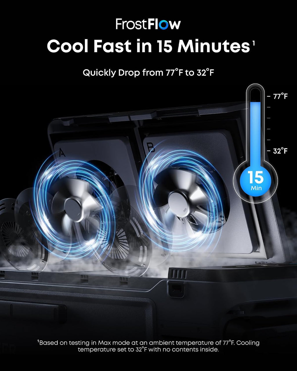 Anker SOLIX EverFrost 2 58L Cooler, 61 qt Car Refrigerator, Electric Cooler with 288Wh Battery, Powered by AC/DC or Solar,for Outdoor Camping, Travel, and Fishing, Fits in Trucks
