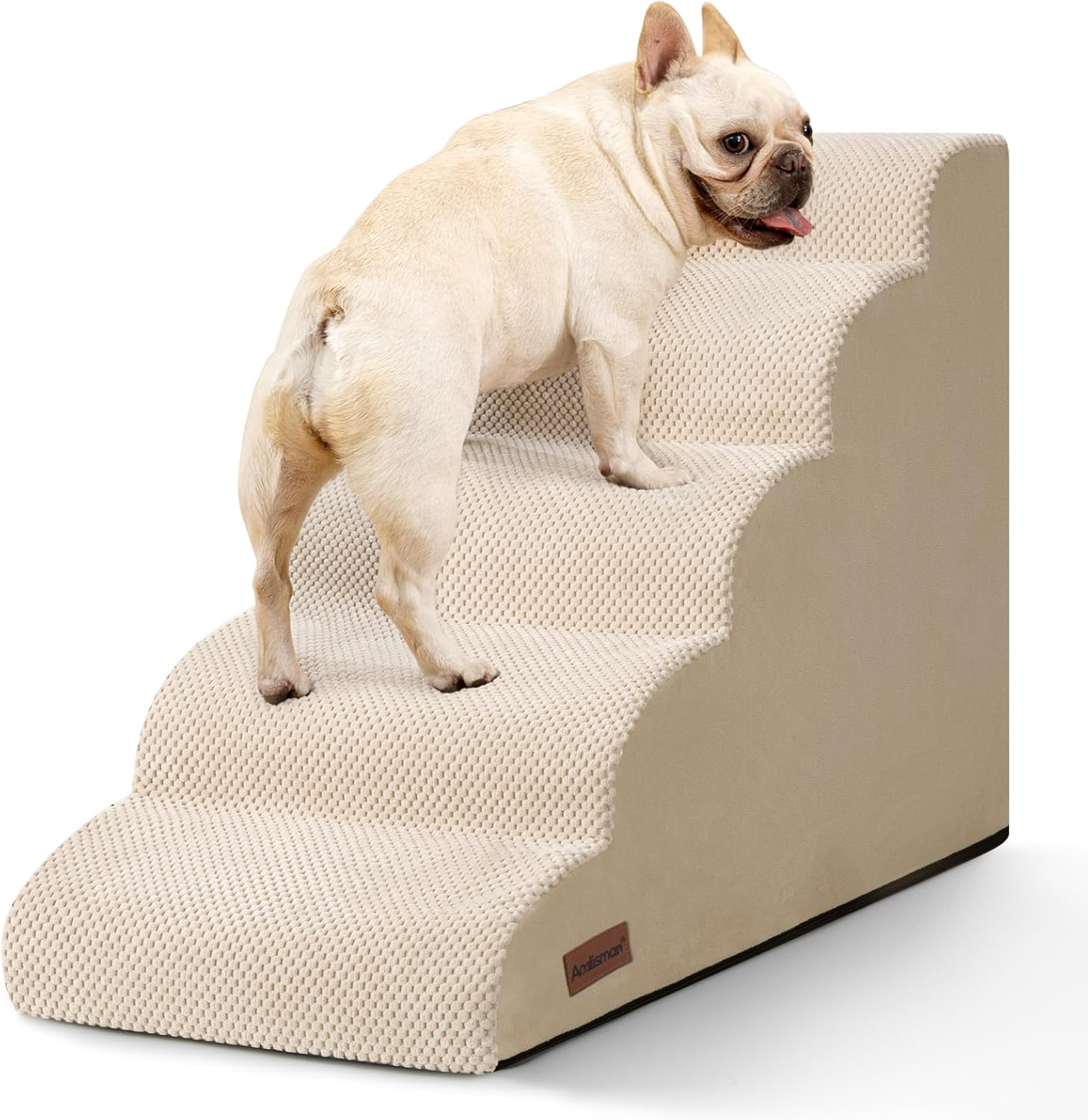 Aodisman Dog Stairs for Small Dogs,3 Step Dog Ramp for Couch and Bed,Pet Stairs with Non-Slip Bottom for Old Cats,Indoor Pet Steps,Comfort,Durable,15.4" H