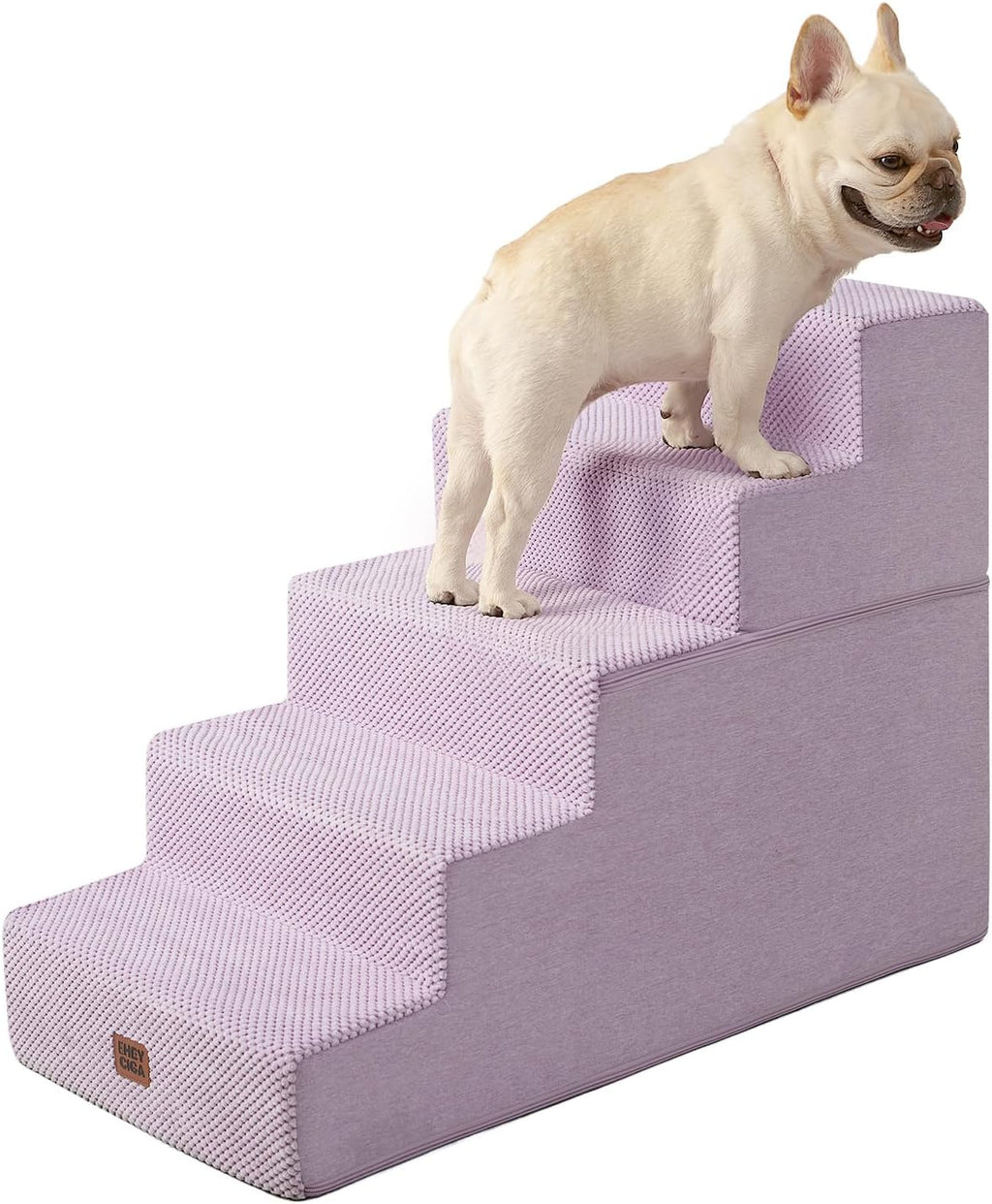 EHEYCIGA Dog Stairs for Bed 18" H, 4-Step Dog Steps for High Bed, Pet Steps for Small Dogs and Cats, Non-Slip Balanced Pet Ramp Indoor, Grey