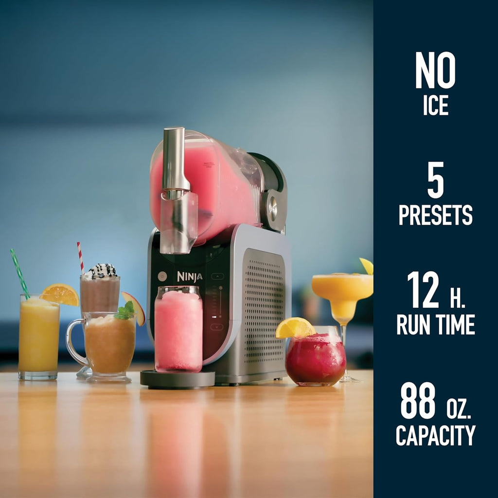 Ninja SLUSHi Professional Frozen Drink Maker with RapidChill Technology, Frozen Drink & Slushie Machine, 5 Preset Programs, Frozen Margaritas, Frappés, and More, Grey, FS301C, (Canadian Version)