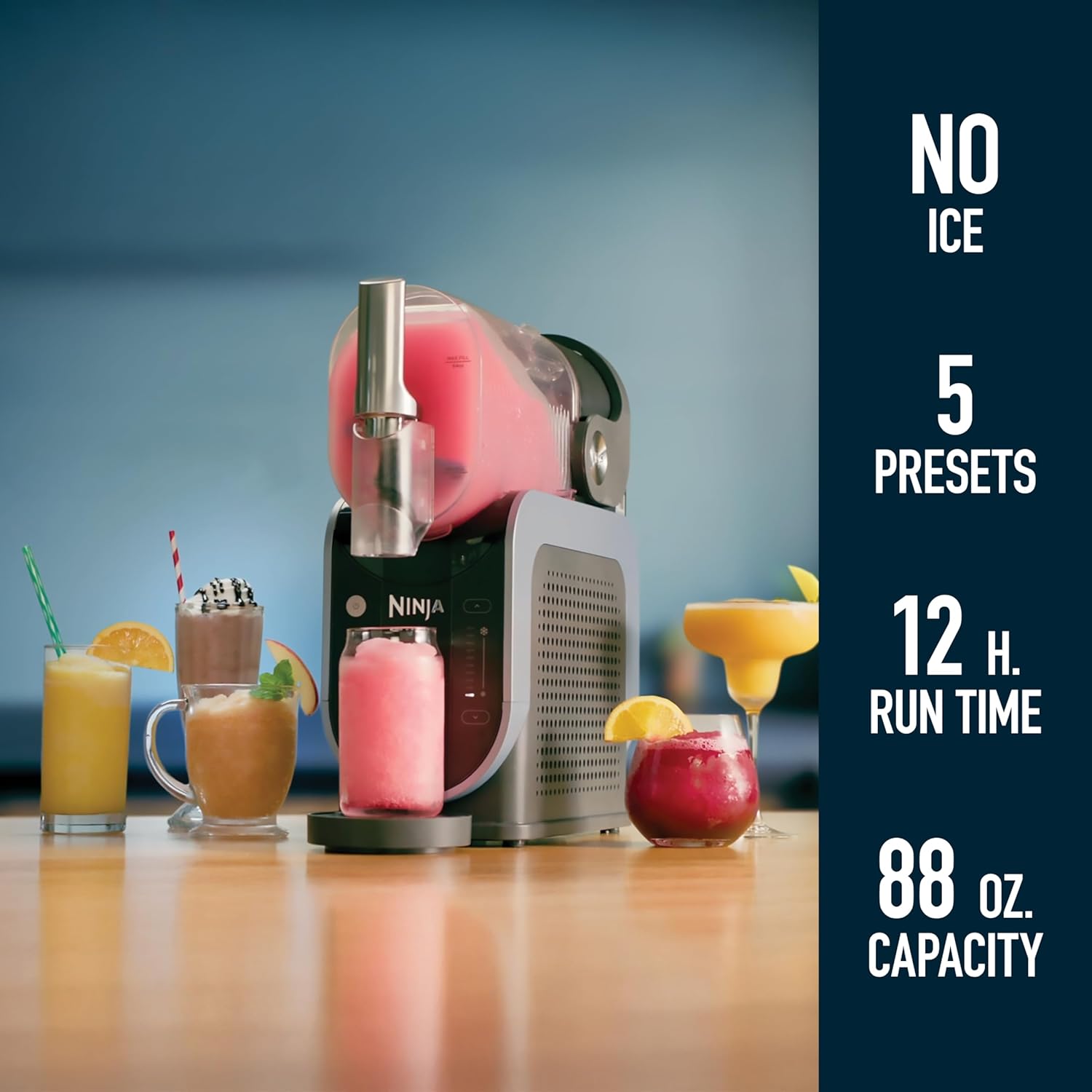 Ninja SLUSHi Professional Frozen Drink Maker with RapidChill Technology, Frozen Drink & Slushie Machine, 5 Preset Programs, Frozen Margaritas, Frappés, and More, Grey, FS301C, (Canadian Version)