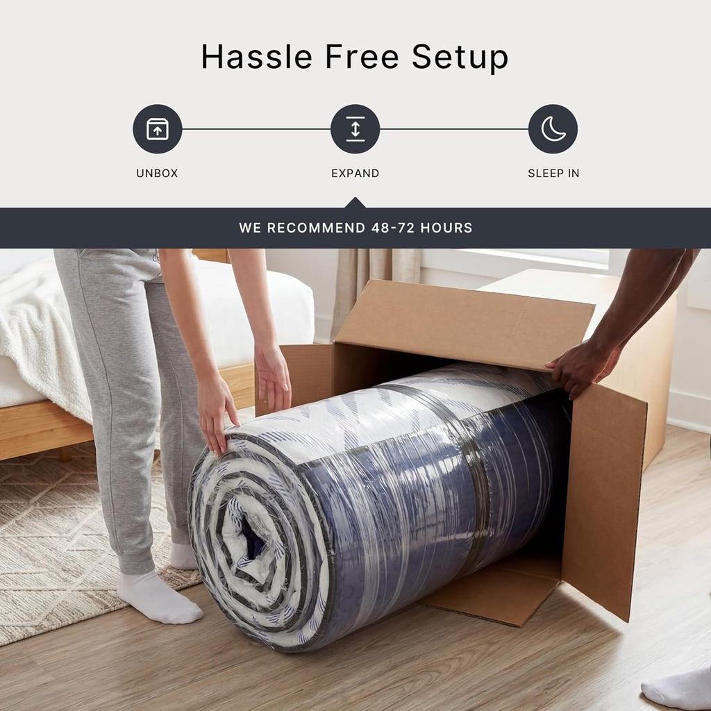 Signature Design by Ashley Chime 12 Hybrid Innerspring Queen Size Mattress, Medium Firm Feel, Gel Memory Foam for Lumbar Support, Mattress in a Box, 12 Inch