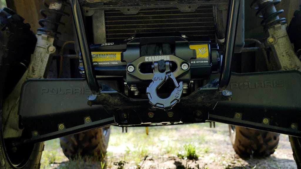 Champion Power Equipment XL 3500-lb. ATV/UTV Synthetic Rope Winch Kit