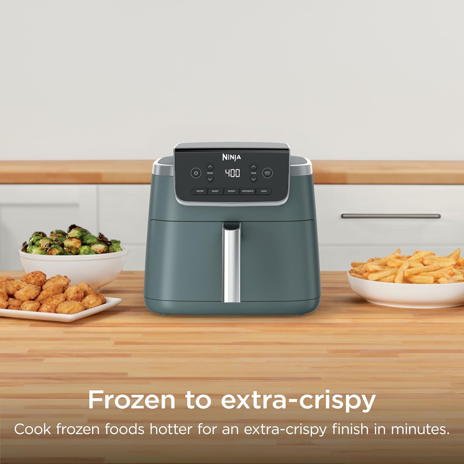 Ninja Air Fryer Pro 5-in-1 | 5 QT Capacity, Air Fry, Bake, Roast, Reheat, and Dehydrate, Air Crisp Technology | Nonstick Basket & Crisper Plate | Sage | AF142GN