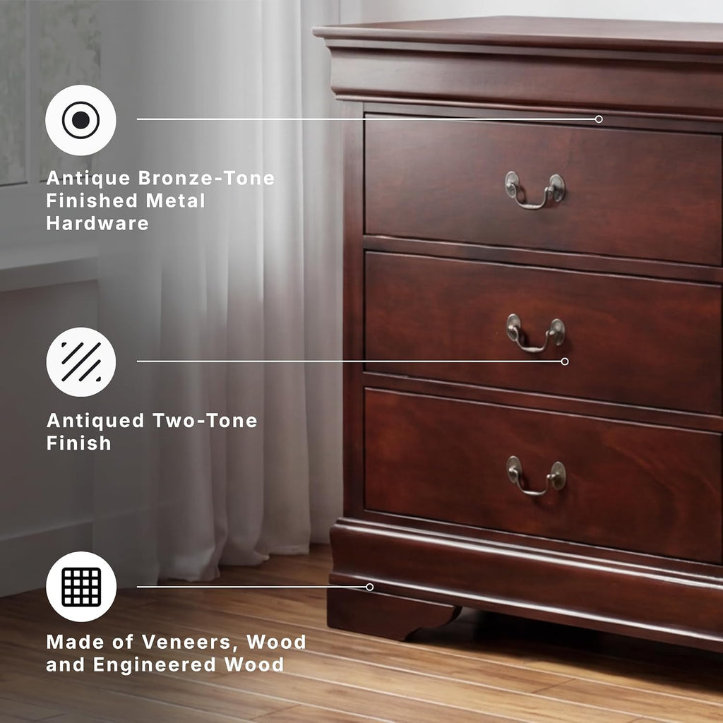 Signature Design by Ashley Alisdair Traditional 6 Drawer Dresser, Dark Brown
