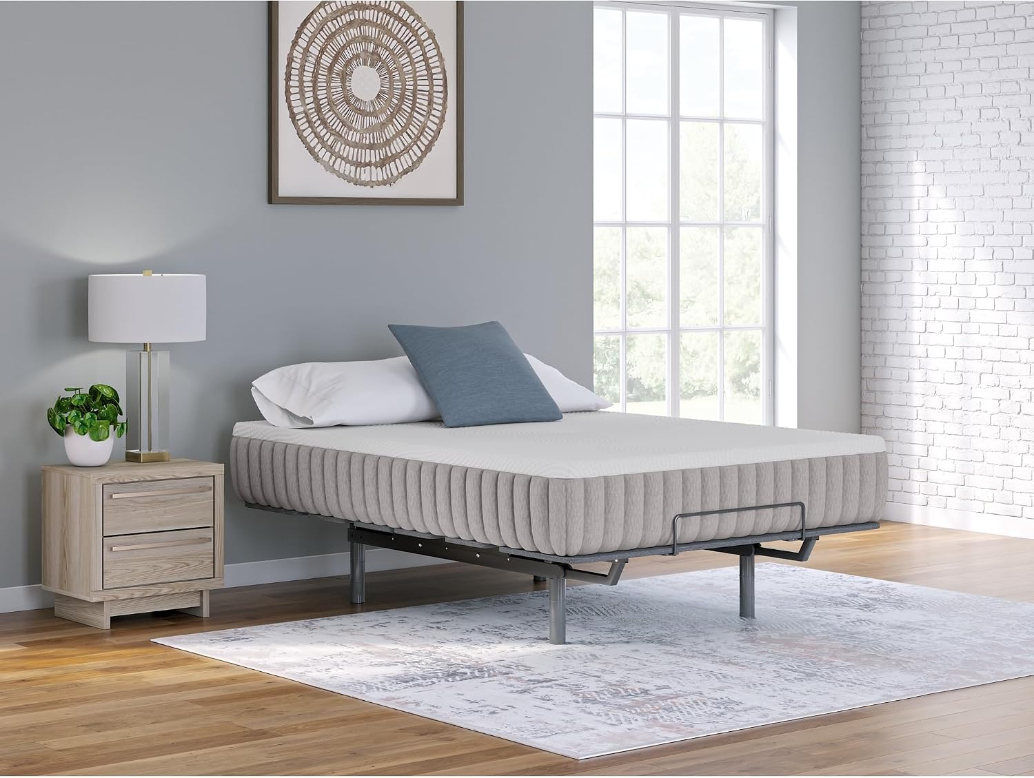 Signature Design by Ashley Terra Sleep Firm 12 Inch Antimicrobial Natural Talalay Latex Foam Hybrid Mattress with Temperature Regulating for Pressure Relief, Queen, Fiberglass-Free, Mattress in A Box