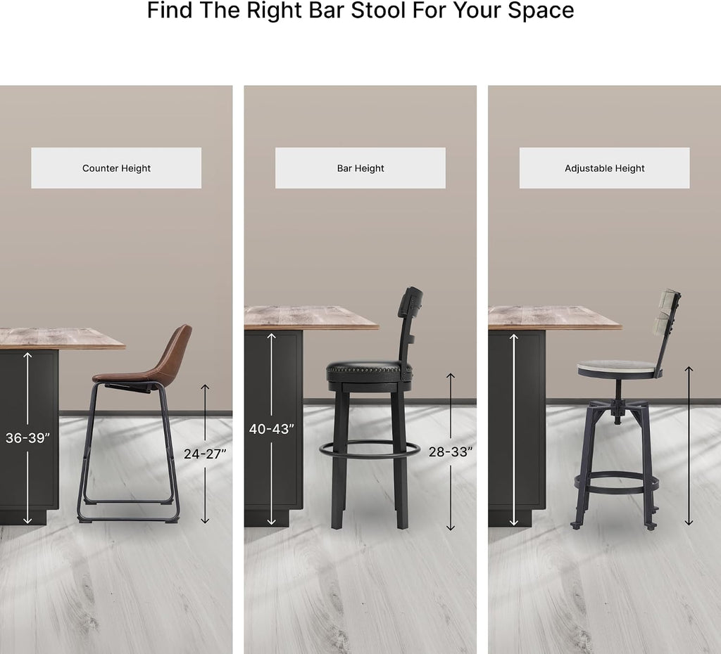 Signature Design by Ashley Haddigan Upholstered Barstool, 2 Count, Slat Back Design, Cushioned Seat, Wood, 25.5" H, Dark Brown