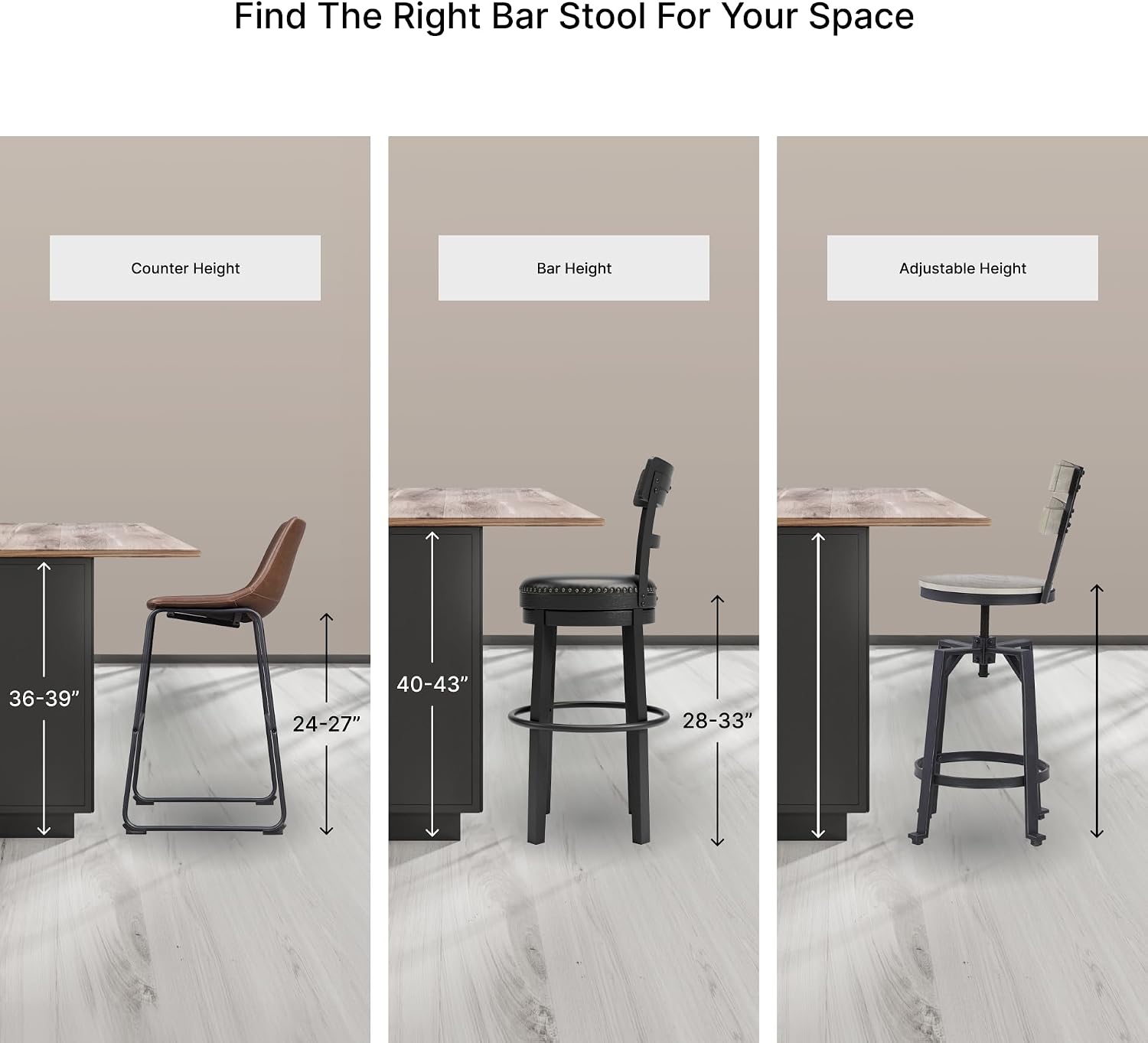 Signature Design by Ashley Haddigan Upholstered Barstool, 2 Count, Slat Back Design, Cushioned Seat, Wood, 25.5" H, Dark Brown