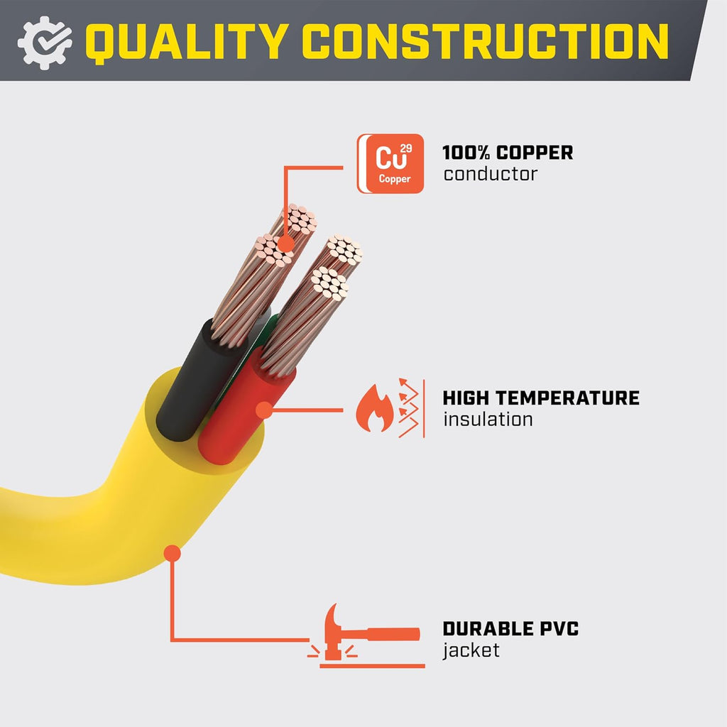 Champion Power Equipment 25-Foot 30-Amp 250-Volt Generator Power Cord for Manual Transfer Switch (L14-30P to L14-30R)