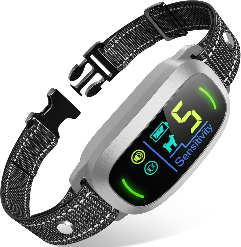 FAFAFROG Dog Bark Collar, Rechargeable Smart Collar, Anti Barking Training Collar with 5 Adjustable Sensitivity Beep Vibration, Bark Collar for Large Medium Small Dogs (Black)