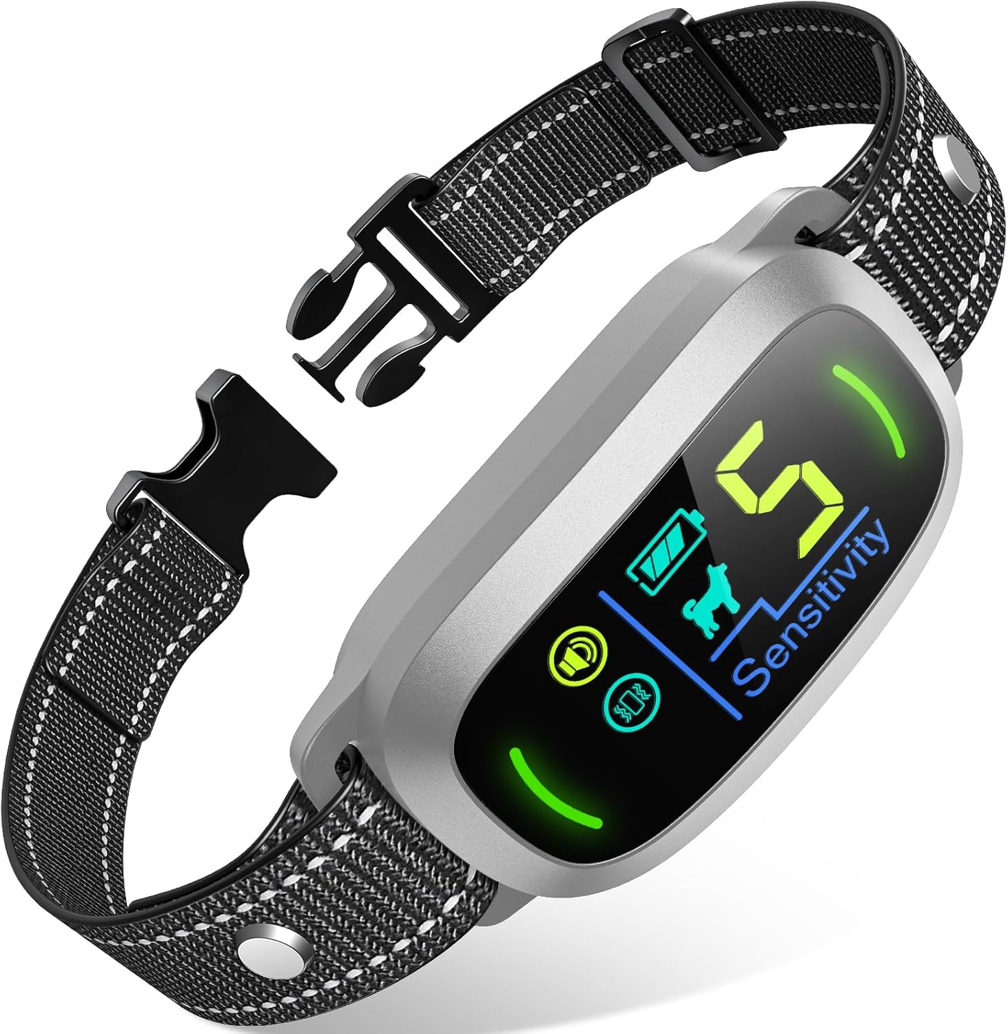 FAFAFROG Dog Bark Collar, Rechargeable Smart Collar, Anti Barking Training Collar with 5 Adjustable Sensitivity Beep Vibration, Bark Collar for Large Medium Small Dogs (Black)