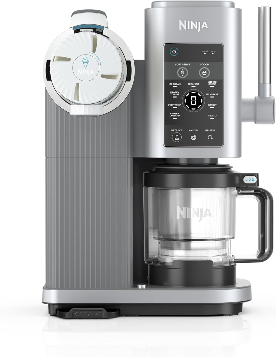Ninja CREAMi Swirl Ice Cream and Soft Serve Maker, Sorbet, Milkshake, Frozen Yogurt, Low Calories Program & More, 13-in-1, Soft Serve Handle & (2) CREAMi Swirl 16oz Pints, For Kids & ALL ages, NC701C
