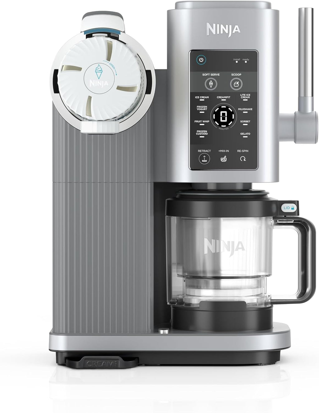 Ninja CREAMi Swirl Ice Cream and Soft Serve Maker, Sorbet, Milkshake, Frozen Yogurt, Low Calories Program & More, 13-in-1, Soft Serve Handle & (2) CREAMi Swirl 16oz Pints, For Kids & ALL ages, NC701C