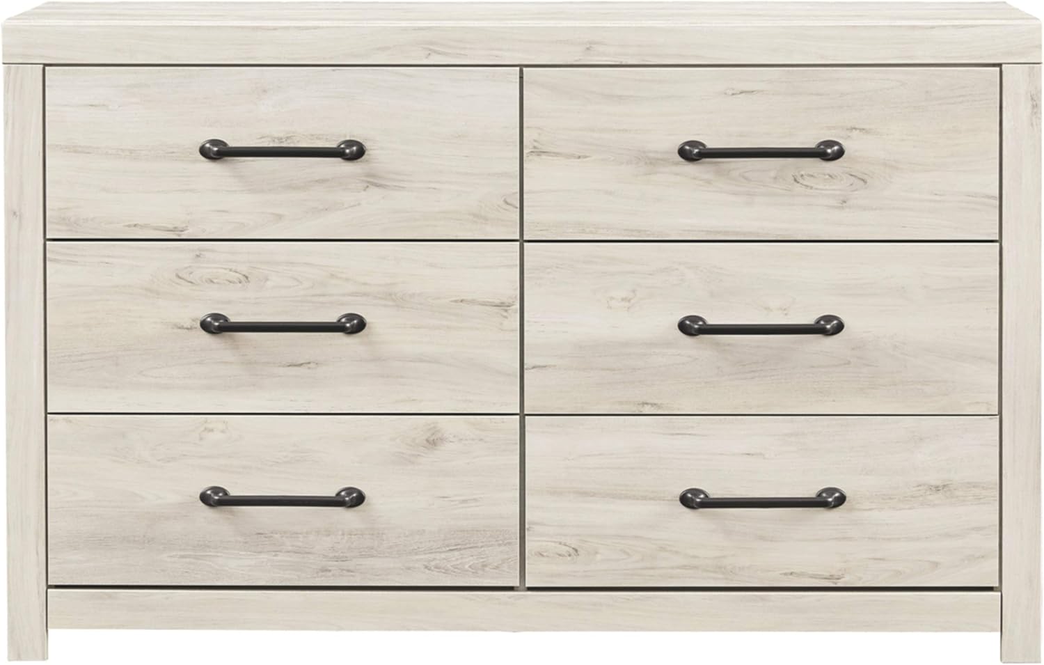 Signature Design by Ashley Cambeck Farmhouse Industrial 6 Drawer Dresser, Whitewash